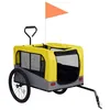 Image de Remorque de bicyclette VENTE-FLASH - Remorque de vélo - pour chiens et poussette 2-en-1 jaune et gris @14245691