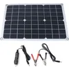 Image de Panneau solaire 20W 12V Monocristallin 5V USB pr charger extérieure 42 x 28cm + chargeur de voiture + clip de crocodile