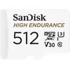 Image de SanDisk 512 Go High Endurance carte microSDXC pour les caméras IP et caméras embarquées + adaptateur SD jusquà 100 Mo/s