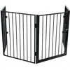 Image de NOIR 4 pans Barrière De Sécurité protection De Cheminée 240cm pour bebe enfant