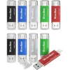 Image de Lot de 10 clés USB C 16 Go USB C 2.0 2 en 1 Rapide OTG Clé USB C 16 Go 2 en 1 Type C USB 2.0 en Métal Pen Drive 16 Go USB Flash