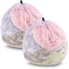 Image de 2 Pcs Filet à Linge pour Machine à Laver Sac à Linge avec Cordon de Serrage Réutilisable Sac de Lavage en Maille Durable
