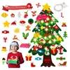 Image de Sapin de Noël - AMOUNE - 113 cm - Feutre Multicolore - 35 Décorations Amovibles - LED Inclus
