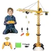 Image de Grue télécommandée enfant MARSEE 128CM 6 Canaux Die Cast 680° Rotation Lumières Sons Jouet de construction