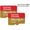 Image de 2PCS Carte Mémoire Micro SDXC TF carte SanDisk Extreme 128Go A2 lecture 190Mo-s écriture 90Mo-s Classe 10 U3 V30 version 2022