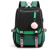 Image de Sac à Dos Scolaire en Nylon Imperméable Cartable Primaire Sacs décole Collége Garcon/Fille USB Port de Charge et Casque - Vert