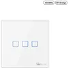 Image de Interrupteur mural intelligent sans fil SONOFF T2EU-RF 433MHz - 3-Gang - Blanc