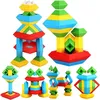 Image de Blocs Dempilement De Pyramide Jeu De Blocs De Construction Empilables Pyramidaux Géométriques Jouets Empilables 30PCS