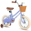 Image de Vélo enfant 14 pouces - JOYSTAR - Violet - Frein à rétropédalage - Roues stabilisatrices - 3 à 5 ans