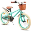 Image de Bicyclette pour enfants - HILAND - 18 pouces - Roues stabilisatrices - Panier - Vert