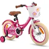 Image de Vélos pour enfants - HILAND - Modèle rétro décontracté - Roues 12 pouces - Panier à vélo - 2-4 ans
