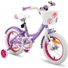 Image de Vélo pour enfants - HILAND - 14 pouces - Panier à vélo - Roues auxiliaires - Violet