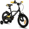 Image de Vélo denfant - HILAND - 12 pouces - Roues stabilisatrices - Freins en V - Mixte Noir et Jaune
