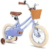 Image de HILAND Bicyclette pour enfants14pour les enfants de 3 à 5 ansavec roue auxiliaire et frein à mainViolet
