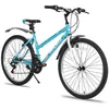 Image de Hiland BAMCBASE 24 Pouces VTT Cadre Acier Haute résistance 21 Vitesses VTT V-Brake Hardtail VTT - bleu-vert