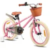 Image de JOYSTAR Vélo pour enfants de 18 pouces pour filles et garçons de 5 à 7 ans avec dun Avec frein à pied arrière et panier rose