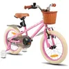 Image de JOYSTAR Vélo pour enfants de 16 pouces pour filles et garçons de 4 à 6 ans avec dun Avec frein à pied arrière et panier rose