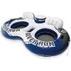 Image de Bouée double - INTEX - River Run - Glacière intégrée - 143 x 157 cm - Vinyle Bleu Blanc Noir