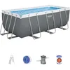 Image de Kit Piscine hors sol tubulaire BESTWAY - Power Steel  - 412 x 201 x 122 cm - Rectangulaire (filtre à cartouche échelle diffuseur)