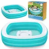 Image de Piscine gonflable - JANSHOP - Sippin Summer - 218 x 218 x 48 cm - Console de jeu flottante - Vinyle