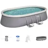 Image de Kit Piscine hors sol autoportante BESTWAY - Fast Set - 488 x 305 x 107cm - Ovale (avec filtre échelle bâche cartouche)