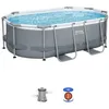 Image de Kit Piscine hors sol tubulaire BESTWAY - Steel Pro MAX  - 305 x 200 x 84 cm - Ovale (Livrée avev filtre à cartouche et 1 cartouche)