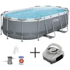 Image de Kit Piscine hors sol tubulaire BESTWAY - Steel Pro MAX  - 427 x 250 x 100 cm - Ovale (Avec filtre à cartouche cartouche et échelle)