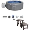 Image de Spa gonflable BESTWAY - Lay-Z-Spa Santorini - 5 à 7 places -Rond (5 appuie-tête rembourrés + 2 LED à eau) + Entourage spa