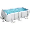 Image de Kit Piscine hors sol tubulaire BESTWAY - Power Steel  - 412 x 201 x 122 cm - Rectangulaire (Filtre à sable échelle diffuseur)