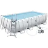 Image de Kit Piscine hors sol tubulaire BESTWAY Power steel  - 549 x 274 x 122 cm - Rectangulaire (Filtre à sable échelle diffuseur)