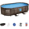 Image de Kit Piscine hors sol tubulaire BESTWAY Power Steel 427 x 250 x 100 cm - Ovale (Epurateur à cartouche bâche échelle distributeur)