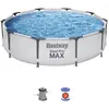 Image de Kit Piscine hors sol tubulaire BESTWAY Steel Pro Max  - 305 x 76 cm - Ronde (Avec épurateur à cartouche et pompe de filtration)