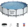 Image de Kit Piscine hors sol tubulaire - BESTWAY - Steel Pro Max  - 427 x 107 cm - Ronde (Pompe échelle bâche et cartouche de filtration)