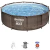 Image de Kit Piscine hors sol tubulaire BESTWAY Steel Pro Max  - 366 x 100 cm - Ronde (Livrée avec filtre à cartouche échelle et diffuseur)