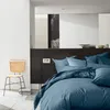Image de Housse de couette 240x260 cm 100% Percale de Coton Lavé 80 fils Émeraude - Linge de lit premium