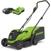 Image de Tondeuse à Gazon - GREENWORKS - 24V - Moteur Sans Brosse - Largeur de Coupe 33cm - Pour Pelouses jusquà 140m²