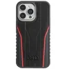 Image de Coque Rigide - AUDI - iPhone 14 Pro Max - Cuir Véritable - Protection MagSafe - Noir-Rouge