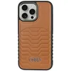 Image de Étui rigide - AUDI - iPhone 15 Pro - Cuir synthétique marron - Charge sans fil - Découpes précises