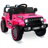 Image de Voiture électrique 12V avec télécommande 2.4 G klaxon Bluetooth Musiquelumière avant pour enfants de 3 à 5 Ans rose