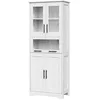 Image de Colonne Salle de Bain - HOERFURIY - 4 Portes - MDF Hydrofuge - Design Scandinave - 180cm Blanc