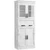 Image de Colonne salle de bain - armoire salle de bain - Meuble salle de bain - H 170 cm - avec 1 tiroir et 4 porte - Blanc