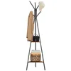 Image de SONGMICS Porte-manteau sur Pieds RCR16BX - Style Rustique - 2 étagères