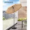 Image de Parasol droit SONGMICS - Ø 160 cm - UV 50+ - Nervures en Fibre de Verre - Toile Polyester - Inclinable - Taupe