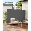 Image de Brise-Vue Paravent extérieur rétractable 350 x 160 cm (L x H) Toile en Polyester 280 g/m² Gris anthracite SONGMICS
