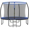 Image de Trampoline pour Enfants Diamètre 305 cm Filet de Protection Poteau Incurvé 180 cm Coussins de Sécurité Échelle Noir et Bleu