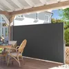 Image de Paravent extérieur rétractable 350 x 180 cm(L x H) toile en polyester de 280 g/m² Gris anthracite SONGMICS