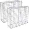 Image de Lot de 2 Gabions à Pierres - 100 x 80 x 30 cm - métallique - Déco Jardin - Clôture décorative - SONGMICS