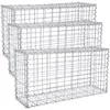 Image de Lot de 3 Gabions de pierre 100 x 50 x 30 cm Base pour mur métallique Déco Jardin Clôture décorative SONGMICS