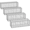 Image de 4 x Gabions de pierre 100 x 30 x 30 cm métallique galvanisé Banc de jardin Jardinière à gabion SONGMICS