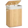 Image de SONGMICS Corbeille à Linge Panier à Linge en Bambou avec Sac Amovible Lavable 40 x 30 x 61 cm Couleur Boisée LCB10Y